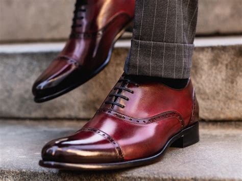 burgundy dress shoes.